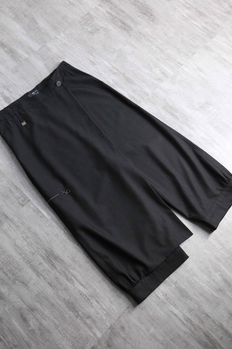 asymmetry design cropped length sarrouel pants