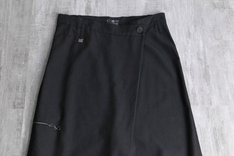 asymmetry design cropped length sarrouel pants