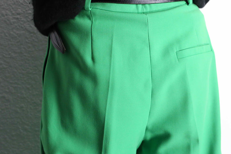 "HUGO BOSS" fresh green 2tuck drape wide slacks