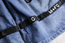 “M+F GIRBAUD” indigo short shuttle denim pants