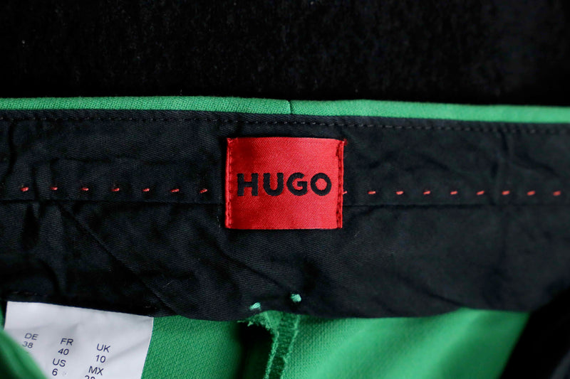 "HUGO BOSS" fresh green 2tuck drape wide slacks
