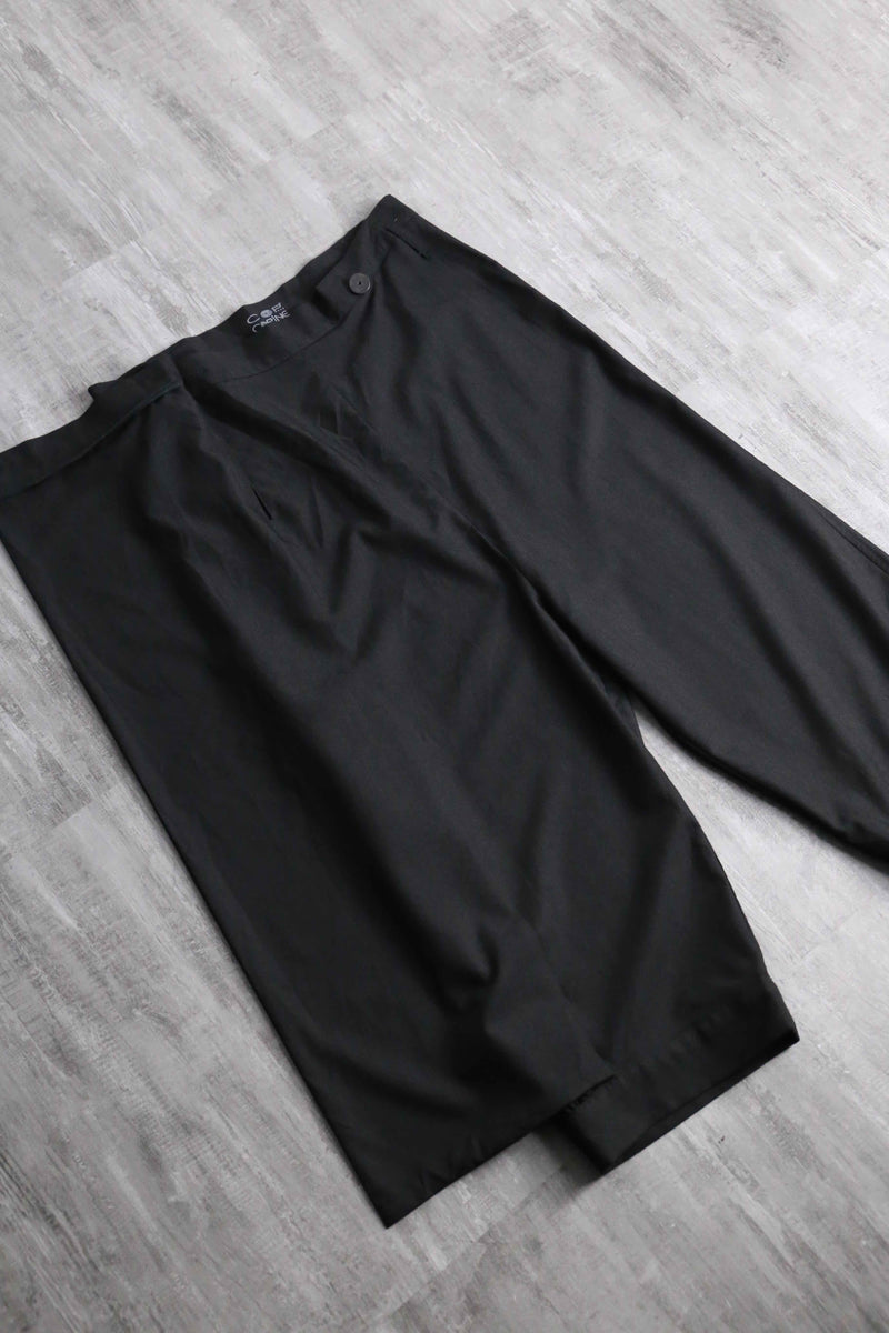 asymmetry design cropped length sarrouel pants