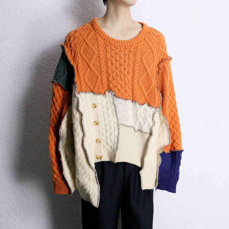 ''Re:make''patchwork docking knit