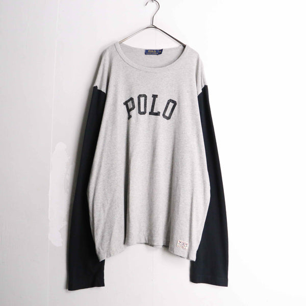 "Polo Ralph Lauren" 2tone color long sleeve tee