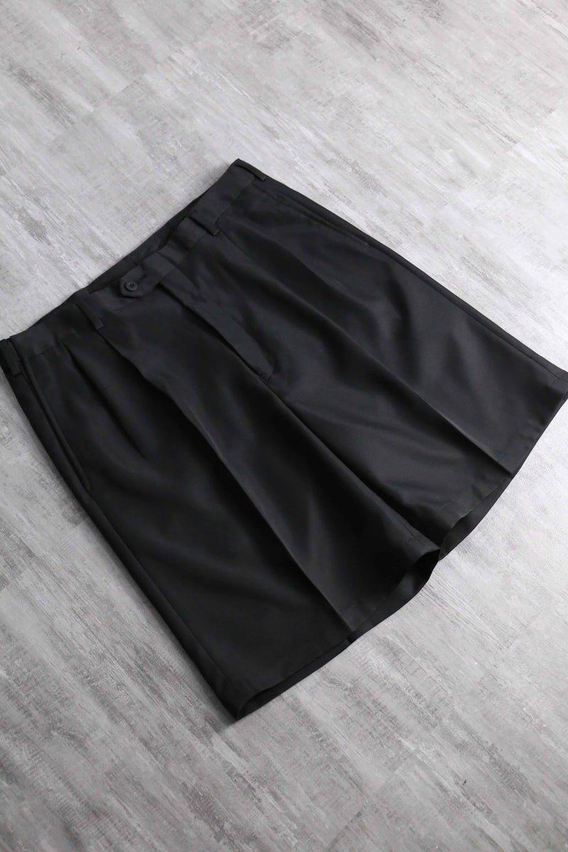 black color poly slacks shorts