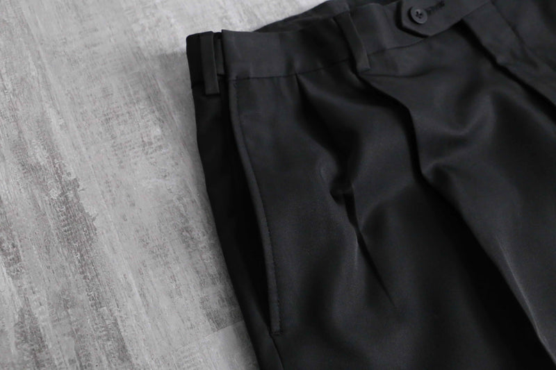 black color poly slacks shorts