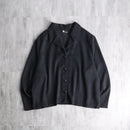 black textured weave shirt jacket