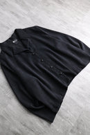 black textured weave shirt jacket