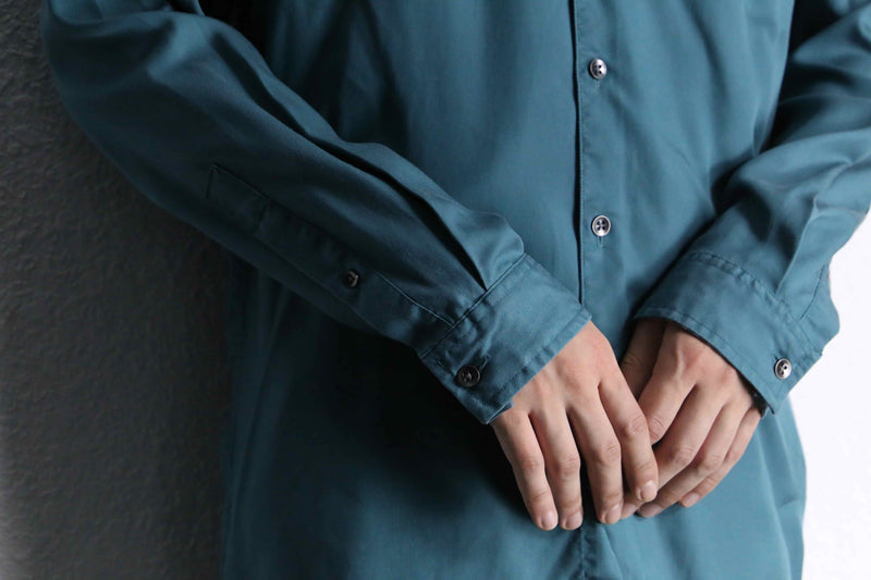 “I.N.C” emerald green drapey fabric shirt