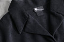 black textured weave shirt jacket