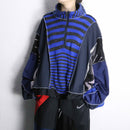 "Re:make" knit×track docking half-zip jacket