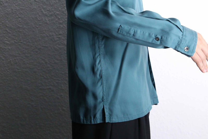 “I.N.C” emerald green drapey fabric shirt