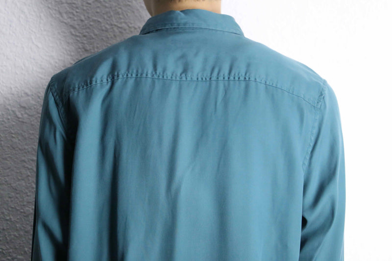 “I.N.C” emerald green drapey fabric shirt