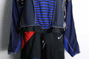 "Re:make" knit×track docking half-zip jacket