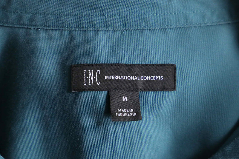 “I.N.C” emerald green drapey fabric shirt
