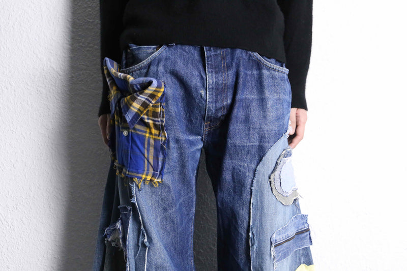 "Re:make"patchworkwide denim