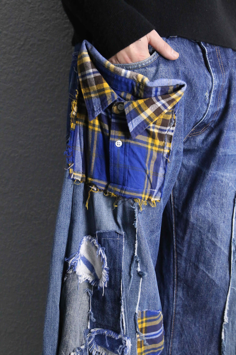 "Re:make"patchworkwide denim