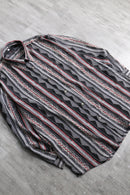 various stripe pattern poly shirt