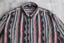 various stripe pattern poly shirt