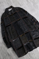"CHICO’S DESING” geometric pattern sheer shirt