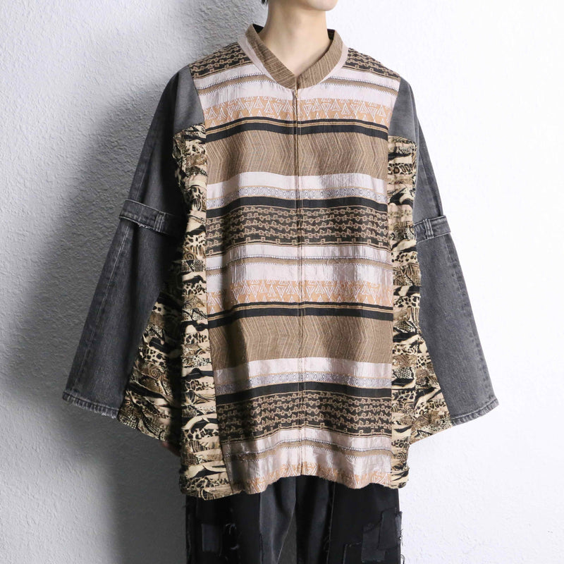 “Re:make “ethnic beast mix docking jacket