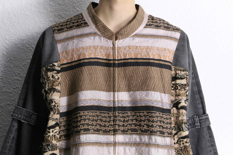 “Re:make “ethnic beast mix docking jacket