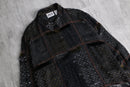 "CHICO’S DESING” geometric pattern sheer shirt