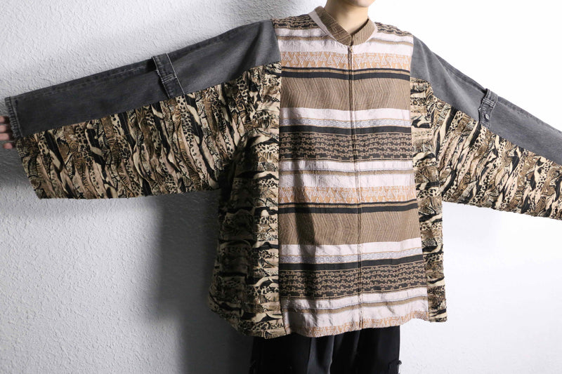“Re:make “ethnic beast mix docking jacket