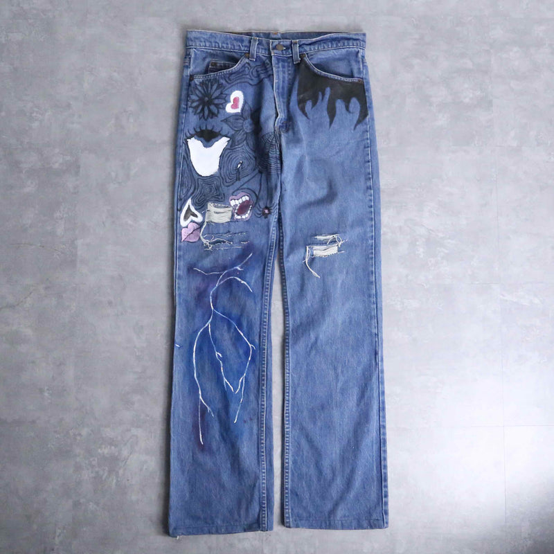 "Levi's" hand paint flare denim