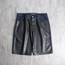 Bare Fox faux leather switch denim shorts