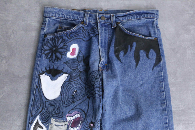 "Levi's" hand paint flare denim