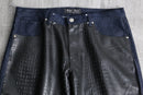 Bare Fox faux leather switch denim shorts