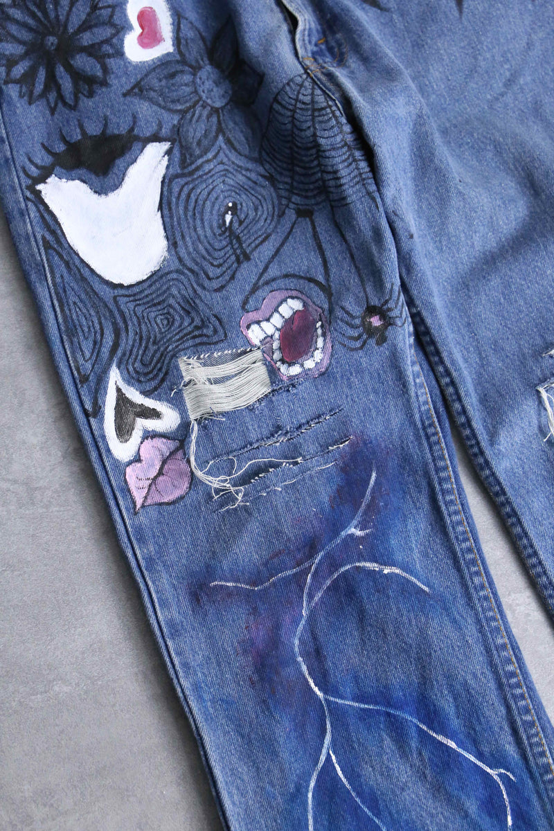 "Levi's" hand paint flare denim