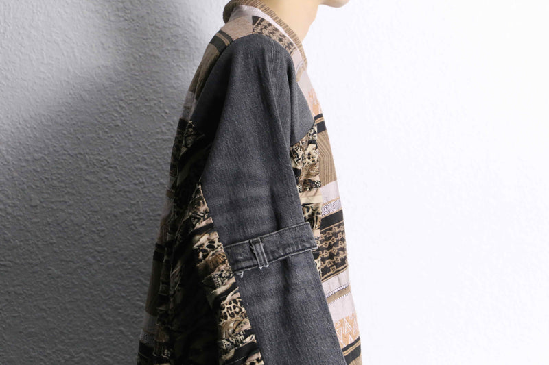 “Re:make “ethnic beast mix docking jacket