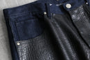 Bare Fox faux leather switch denim shorts