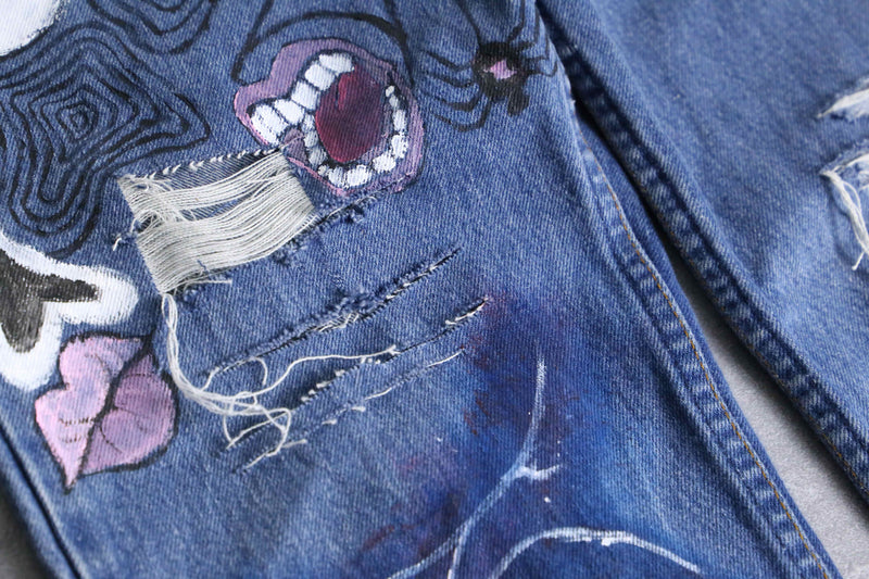 "Levi's" hand paint flare denim