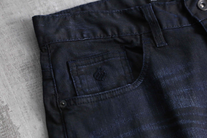 "ROCA WEAR" black good aging denim shorts