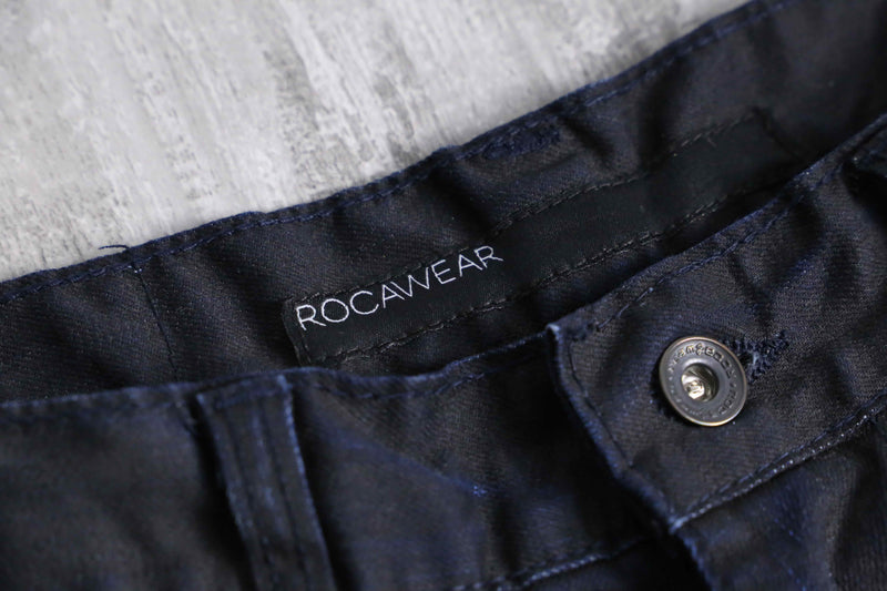 "ROCA WEAR" black good aging denim shorts