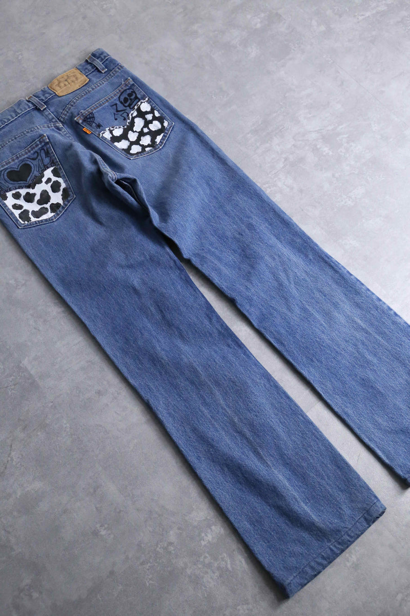 "Levi's" hand paint flare denim