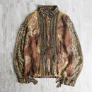 mulch pattern sheer fringe shirt