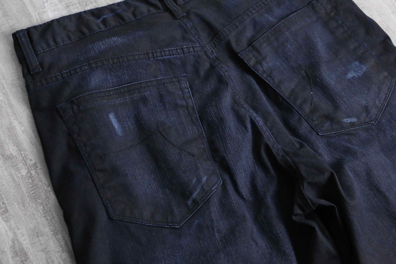 "ROCA WEAR" black good aging denim shorts