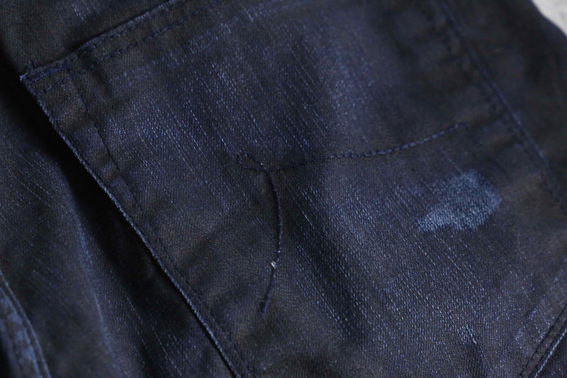 "ROCA WEAR" black good aging denim shorts