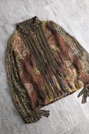 mulch pattern sheer fringe shirt