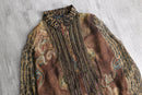 mulch pattern sheer fringe shirt
