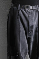 “Re:make “murky panel straight black denim pants