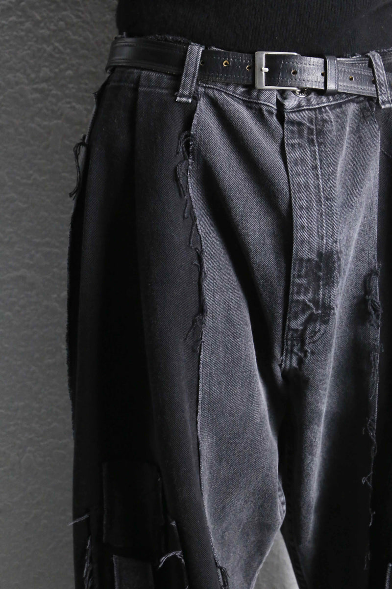 “Re:make “murky panel straight black denim pants