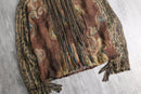 mulch pattern sheer fringe shirt