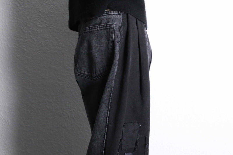 “Re:make “murky panel straight black denim pants
