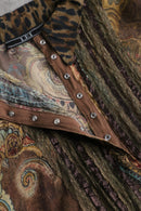 mulch pattern sheer fringe shirt