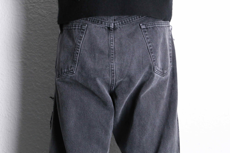 “Re:make “murky panel straight black denim pants